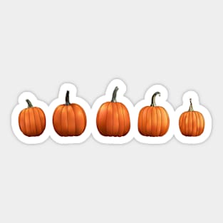 Five Pumpkins (Blue) Sticker